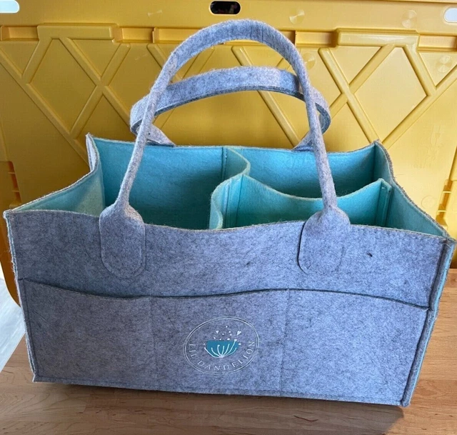 Baby Diaper Caddy - Nursery Diaper Tote Bag - Large Portable Car Travel Organize