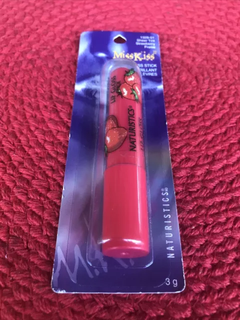 Naturistics Miss Kiss Sheer Strawberry Flavored Lip Gloss Stick *NEW IN BOX