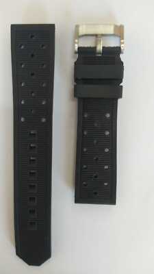 22MM Cinturino in Gomma Banda Fibbia per TAG HEUER CARRERA CALIBRO 36 Watch Top Matt Black 