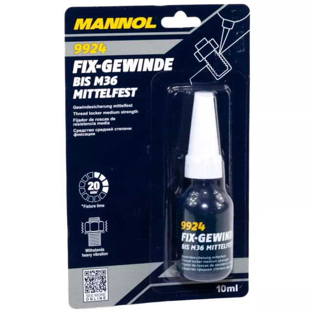 Vis de Blocage 10 ML Mannol Fil de Résistance Moyenne Visser Adhésif Hélice