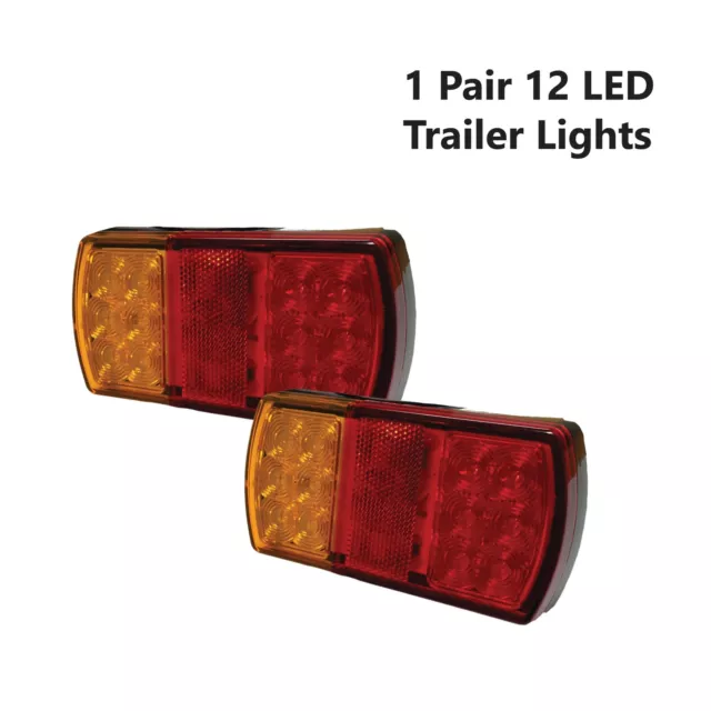 2 x 12 LED TRAILER LIGHTS KIT, Trailer Plug, CABLE, Side Marker, No. Plate Light 3