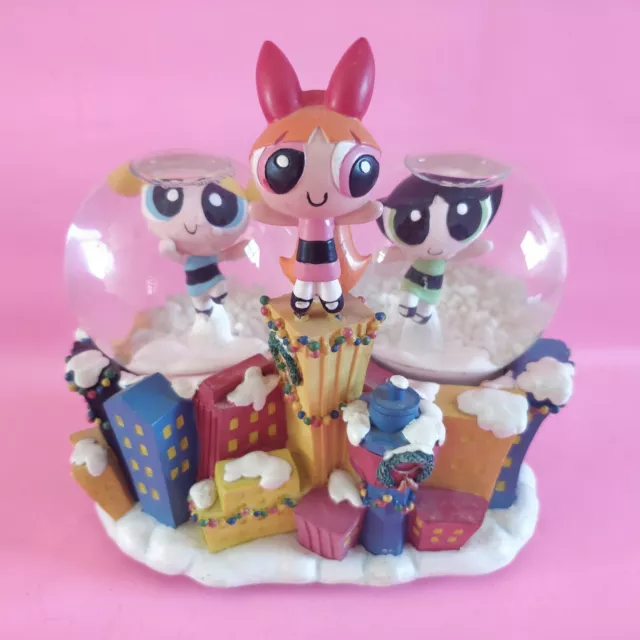 Powerpuff Girls Supernanas Boule à neige musicale Noël Enesco vintage snow globe