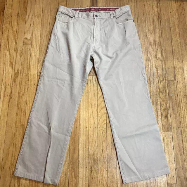 Ermenegildo Zegna Pants Khaki Chino 5 Pocket Men’s 38 X 31 Cotton Italy Jeans