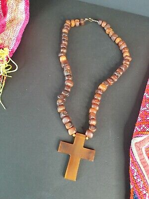 Old Carved Horn Necklace and Cross …beautiful collection and accent piece 2