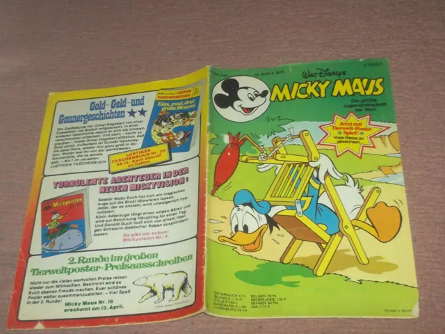 Micky Maus Comic Heft Nr.15 Vom 10.4.1976