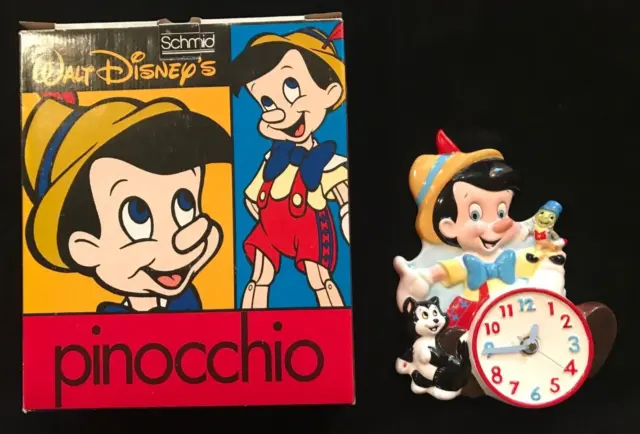 Schmid Disney Treasures Collection Pinocchio Jiminy Cricket Wall Clock Porcelain