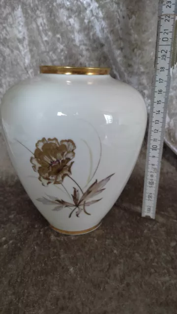 Jaeger & Co Bavaria Vase Blumendekor Goldrand