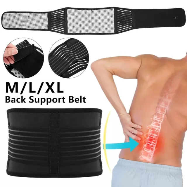 Men Magnetic Self Heating Lumbar Lower Back Support Brace Waist Belt Pain Relief