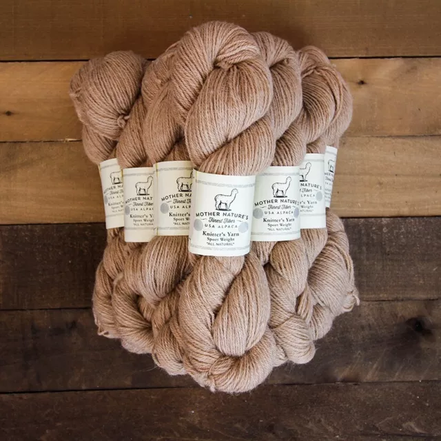 3 Ply- Light fawn Alpaca Yarn 70% Alpaca 30% Merino-MADE IN USA-