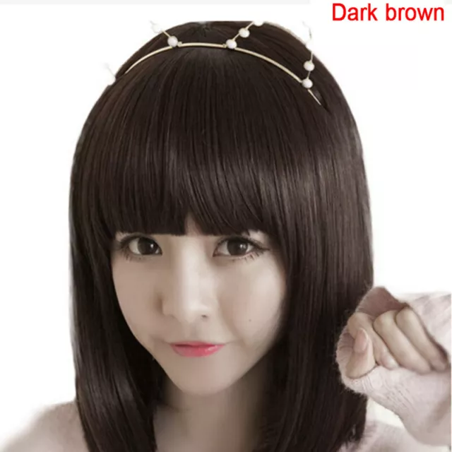 Short Lace Front Human Hair Straight Bob Natural Wig Lace Frontal Wig Pre ` -wf