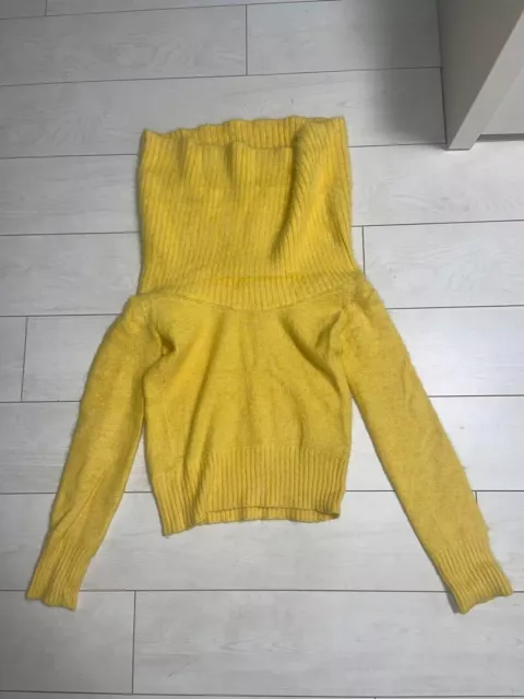 Alexander McQueen McQ Board Neck Knit Sweater Women Size XS Yellow From Japan