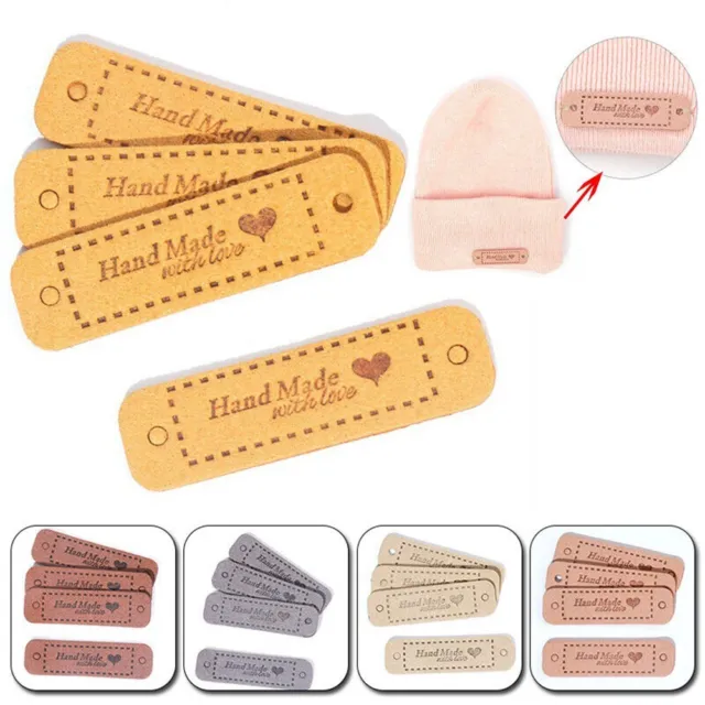 SEW ON HANDMADE PU Leather Tags Labels for Sewing Knitting Crochet Projects  £7.34 - PicClick UK
