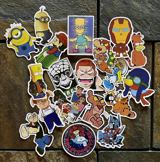 Lot Of 20 Funny Novelty Stickers Decals-  Phone Laptop - Mario Simpsons StarWars