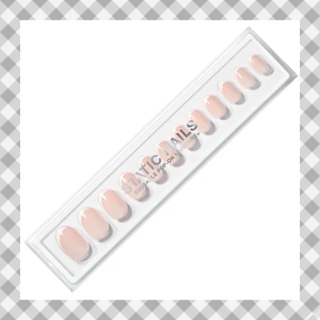Static Nails • Curved French Round • Reusable Pink White Tips ••NEW IN BOX••🎁