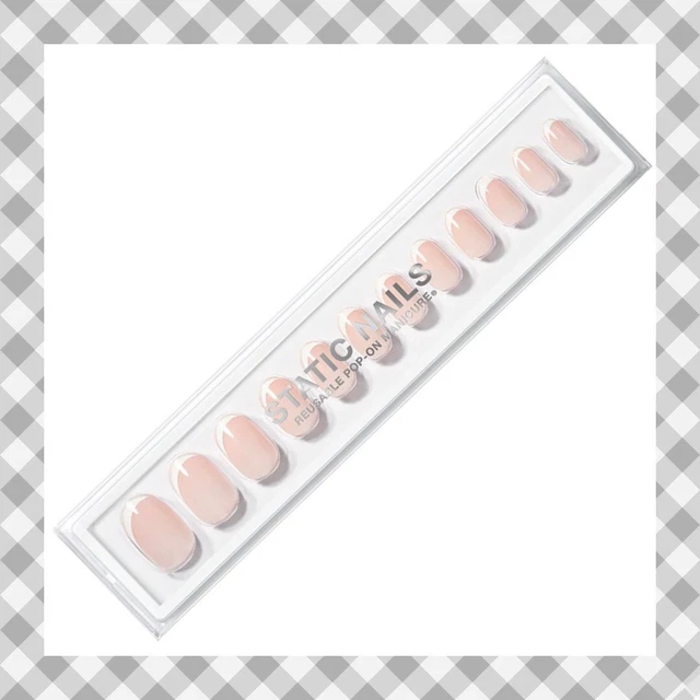 Static Nails • Curved French Round • Reusable Pink White Tips ••NEW IN BOX••🎁
