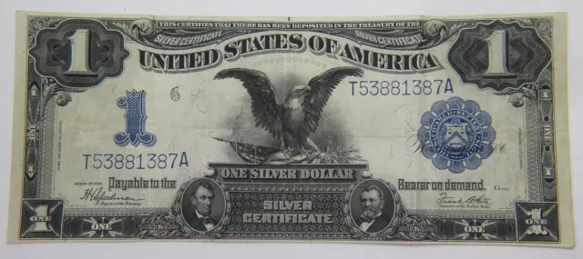 1899 $1 Dollar Silver Certificate Black Eagle Large U.s. Currency Banknote 🌈⭐🌈