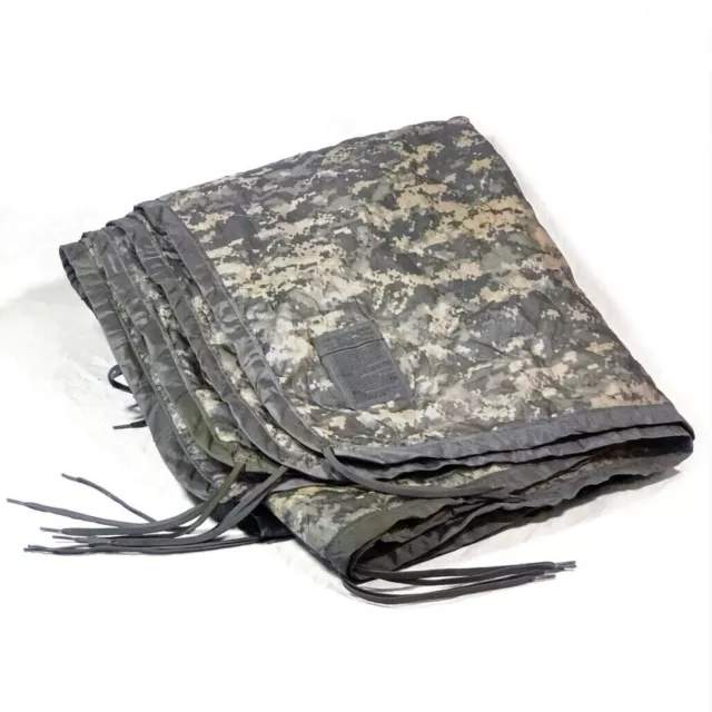 US Military Army ACU Digital Wet Weather PONCHO LINER Woobie Blanket USED US Military Army ACU Digital Wet Weather PONCHO LINER Woobie Blanket USED