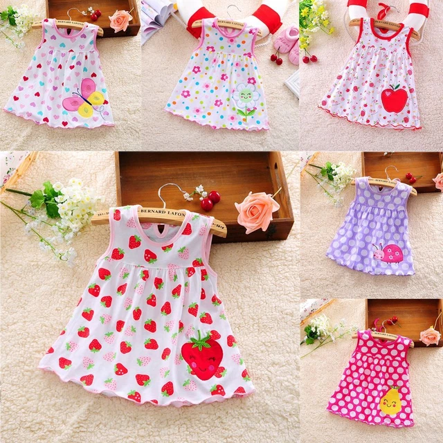 neonato mini a cotone vestito da principessa bambina vestito senza maniche