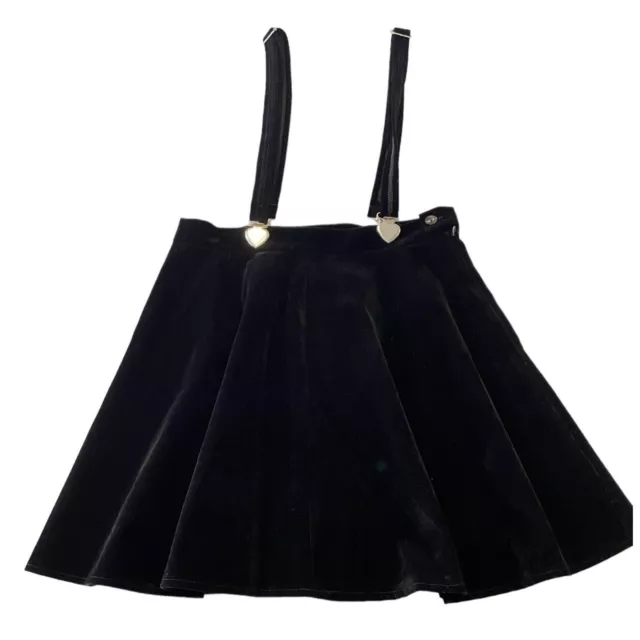 Siyecao Black Velvet Skirt With Suspenders Size Medium