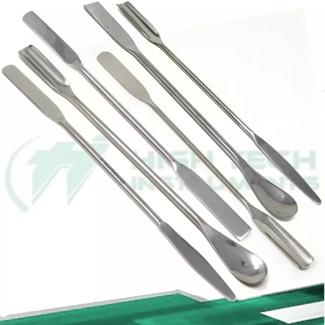 6 Pcs Lab Spatula Mini Micro Spoon Set Dental Medical Pharmacy Stainless Steel