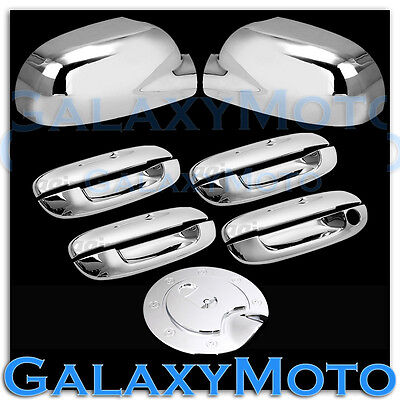 02-09 Chevy Trailblazer Chrome Mirror+4 Door Handle W/O PSG Keyhole+Gas Cover