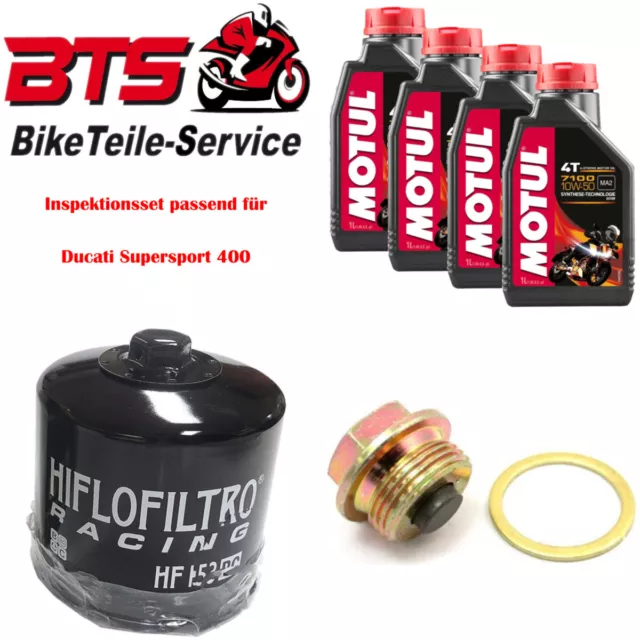 Satz 4L Öl, Filter, Ablassschraube passend für Ducati Supersport 400 ccm 77