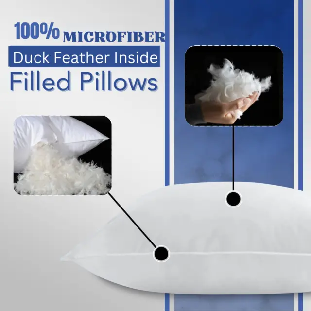 Luxury Hotel Quality DUCK FEATHER & DOWN PILLOWS Extra Filled Soft Pillow Pairs