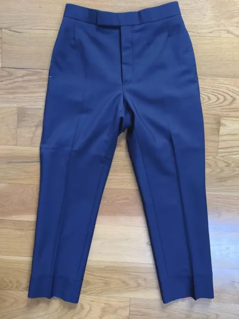 $1700 Thom Browne Chino Trousers Slacks Pants Navy Blue Cropped Sz 1  29” Waist