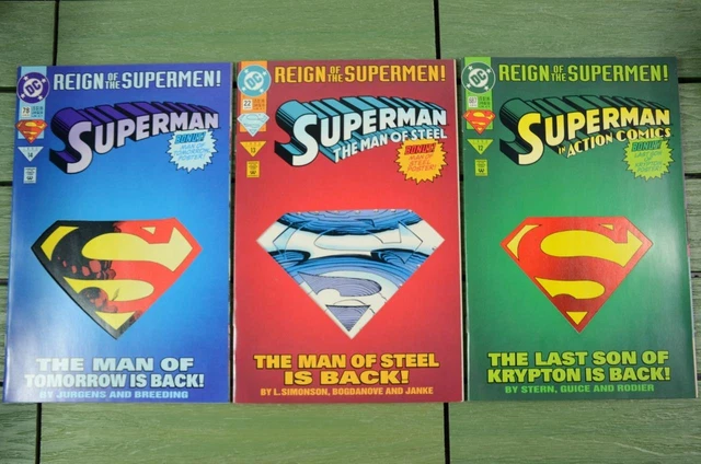 DC Comics 1993 Reign of the Supermen! Superman #22, #78, and #687