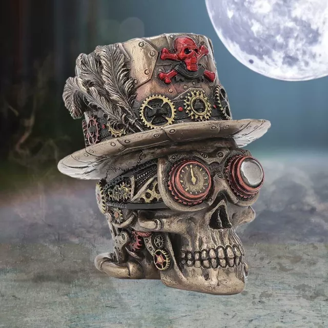 Clockwork Baron Steampunk Skull Figurine Ornament Nemesis Now Gothic Home 11cm