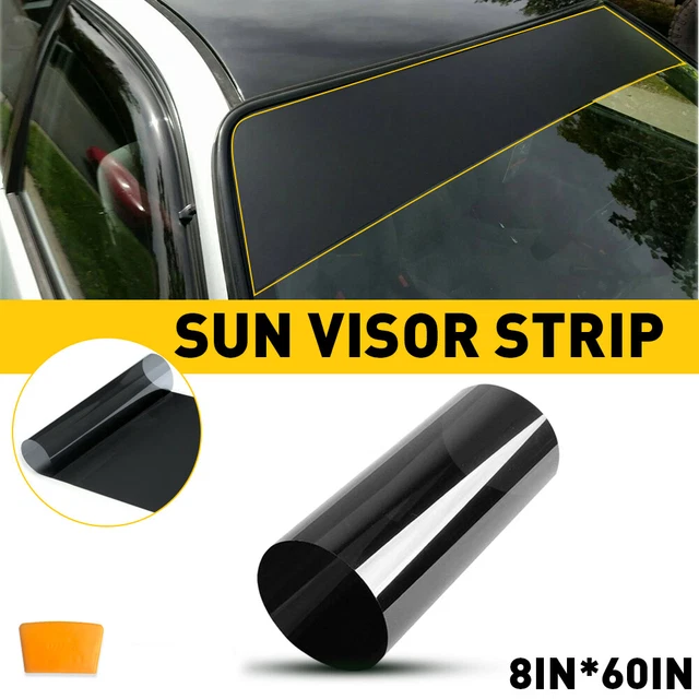 Striscia visiera solare nera auto pellicola PVC vetro anteriore parabrezza parabrezza anti-UV decalcomania