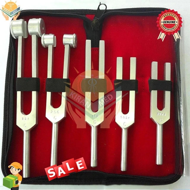5 Tuning Fork Set Medical Surgical Chiropractic Physical Diagnostic Instruments