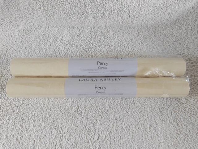 x2 Rollen Laura Ashley Tapete Percy Creme gleiche Chargennummer W101065-A/1