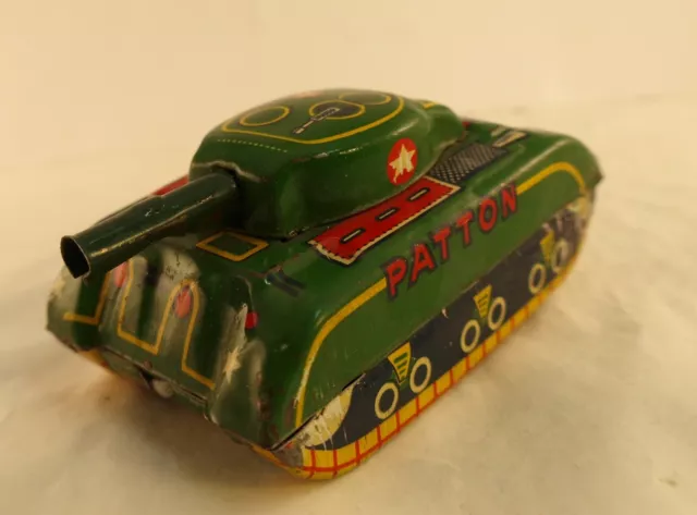 SFA Francia Tanque Patton Fricción 8CM De Chapa de Metal Antigua Rara