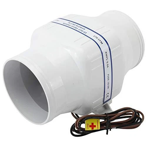 YaeMarine Boat 12v 4" in-Line Bilge Air Blower 270CFM