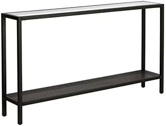 55" Wide Rectangular Console Table in Blackened Bronze, Entryway Table, Accent T