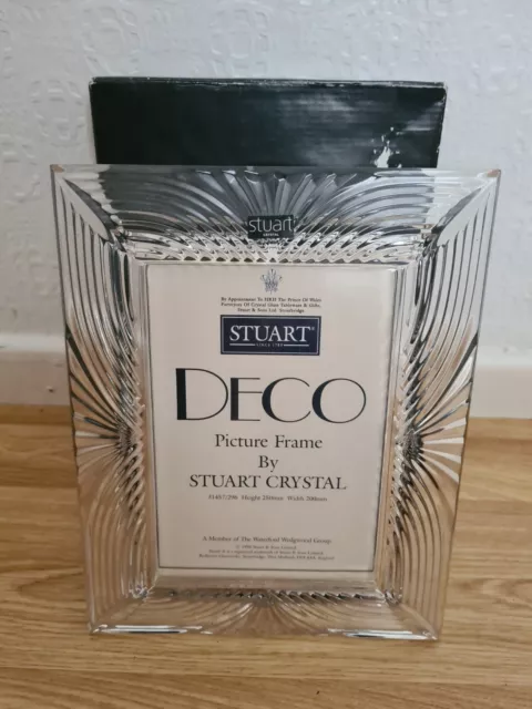 Stuart Crystal Deco picture frame 220mm H X 200mm W  Boxed