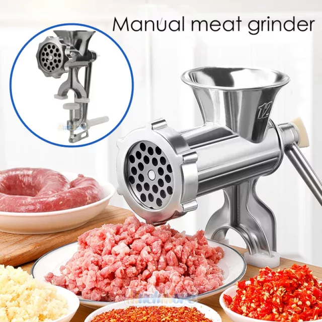 Heavy Duty Meat Grinder Mincer Stuffer Hand Manual Sausage Filler Maker Machine