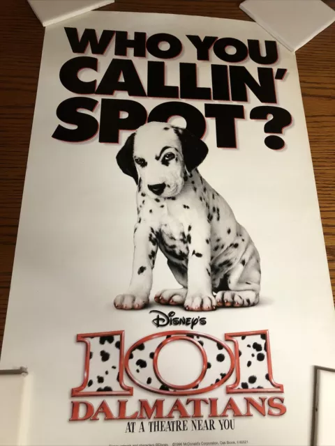 1996 McDonald poster of 101dalmations Disney’s Dalmatian character