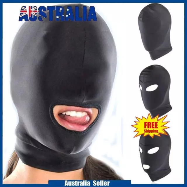 Bondage Harness Spandex Head Hood Mask Sensory Deprivation Restraint Breathable