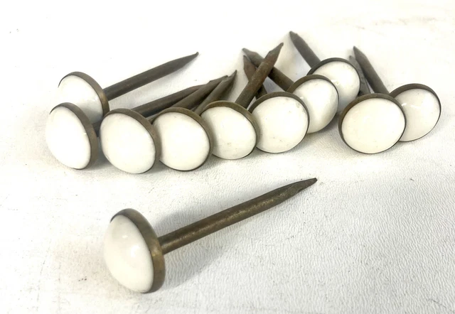 Antique Victorian White Porcelain picture nails picture frame hangers Sold Each