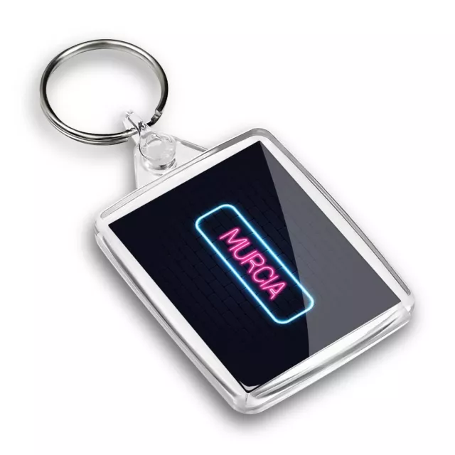 1x Rectangle Keyring Neon Sign Design Murcia City Spain #350057