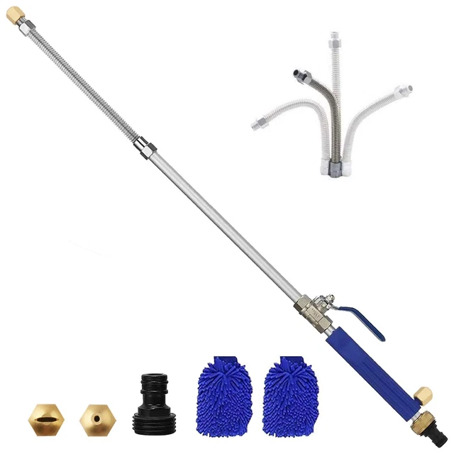 Extendable Hydro Jet Washer High Pressure Power Washer Wand with Hose Nozzle
