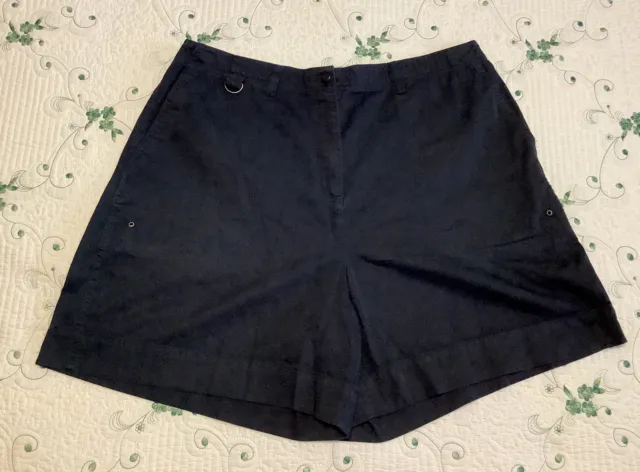 Girl's 35" Waist Size 18 "Dressbarn" Black Front Zip Short Shorts   6.5" Inseam