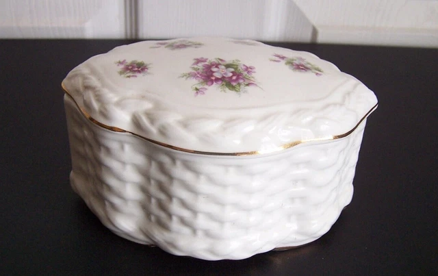 Royal Albert Sweet Violetts 1. Qualität Deckel Topf Knochen China Schmuckstück