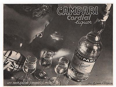 Pubblicità 1938 CAMPARI CORDIAL LIQUOR MILANO advert werbung publicitè reklame