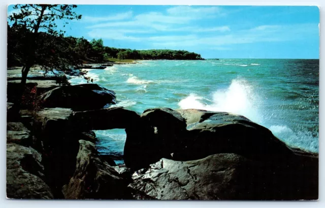 Postcard MI 1954 Natural Bridge Near Port Austin & Caseville Lake Huron C4
