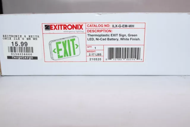 Exitronix Illuminex LED Exit Sign ILX-G-EM-WH