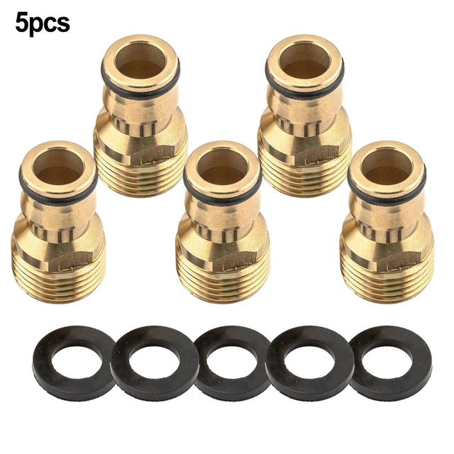 Sturdy Brass Tap Adaptor  Male 12 BSP 12mm Thread Fitting Hose Quick  Set of 5