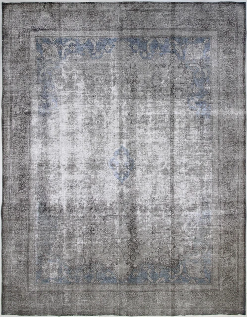 Alfombra Persa Hecha a Mano Vintage Arte Gris Color 382CM X 294CM N º 2320